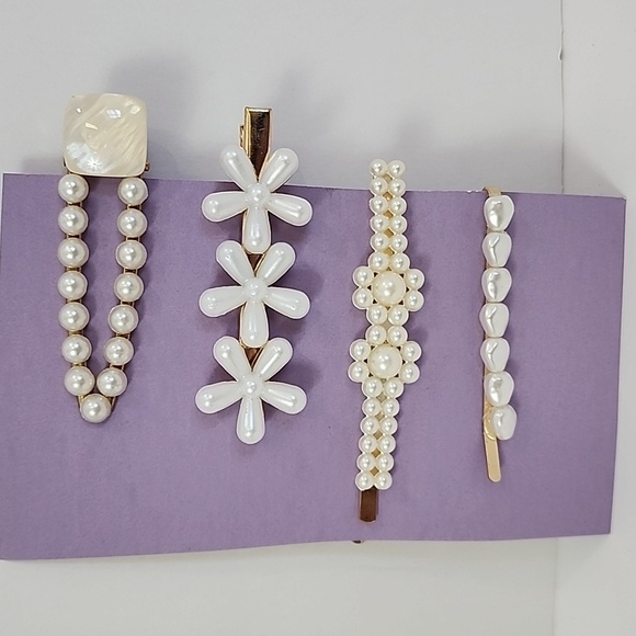 Pearl Cake Birthday Card + Set Of 4x (four) Hair Clips Burgoyne KJS Industrie - Picture 4 of 5